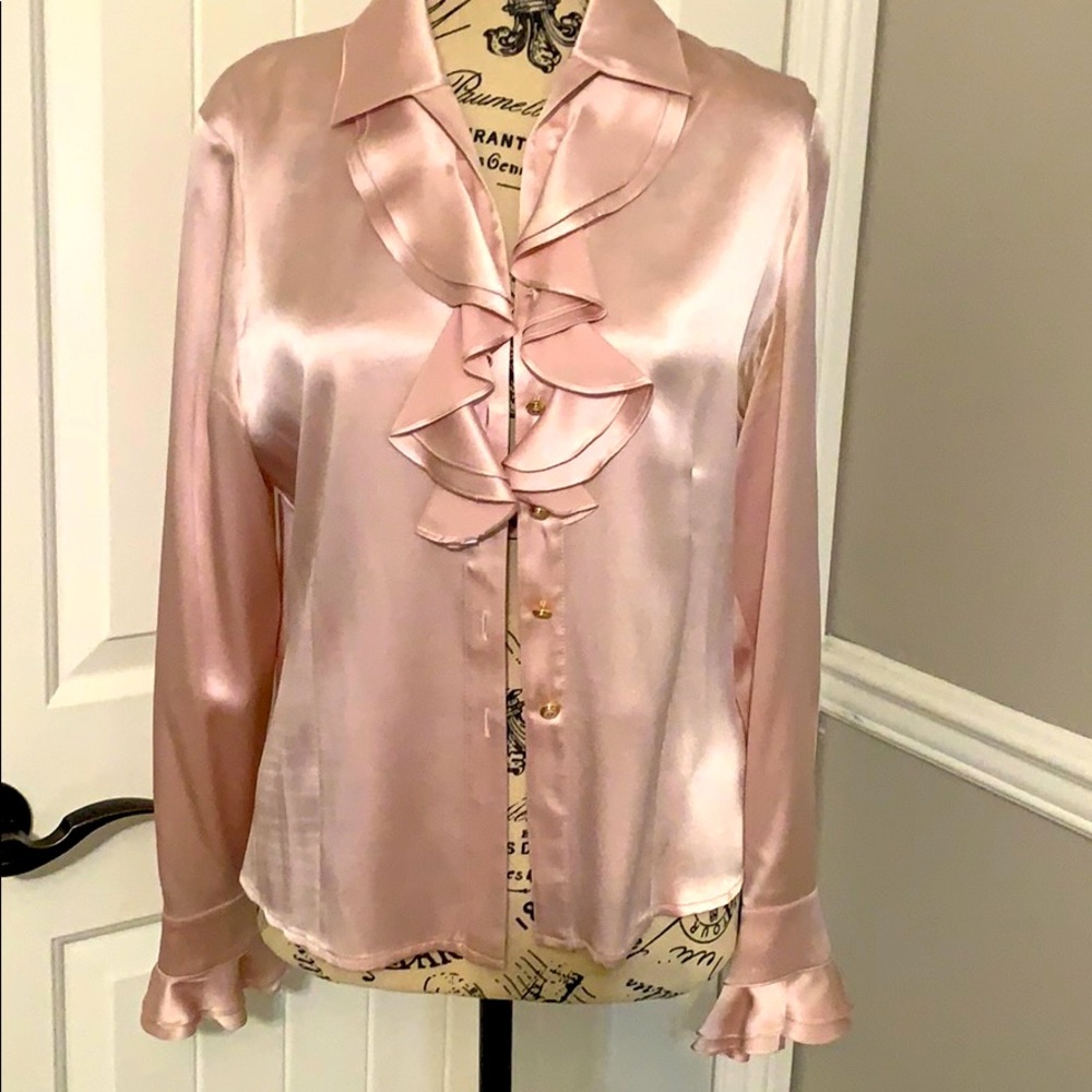 St. John Satin Blush Top